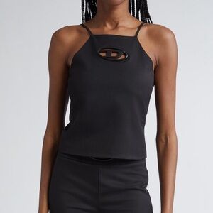 Diesel Black Cutout Crop Top
